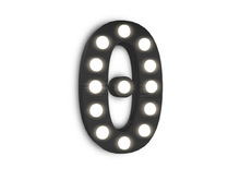 [Px] "0" Number Zero Illuminated Light Bulbs Sign