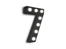 [Px] "7" Number Seven Illuminated Light Bulbs Sign