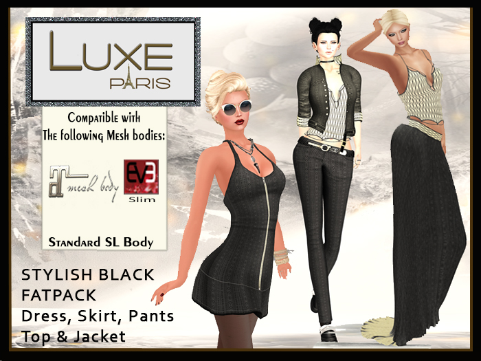 LUXE Paris STYLISH BLACK FATPACK*