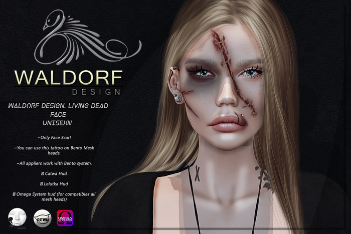 Waldorf Design. Living Dead Face Tattoo