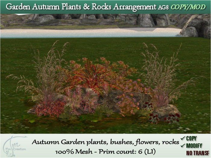 AG8 Autumn Garden Plants Rocks Arrang. C/M