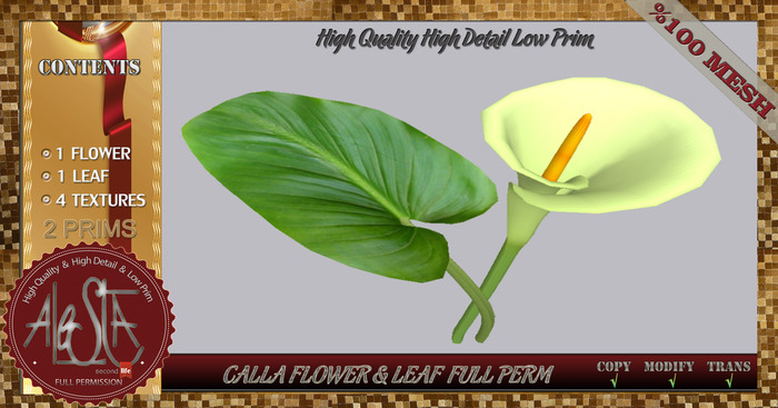 ALESTA << Mesh Calla Flower and Leaf Full Perm