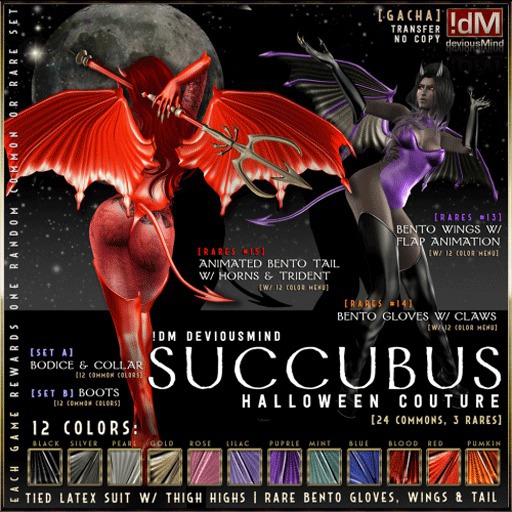 !dM Succubus **GOLD** Bodice&Collar (BOX #9A LARA)