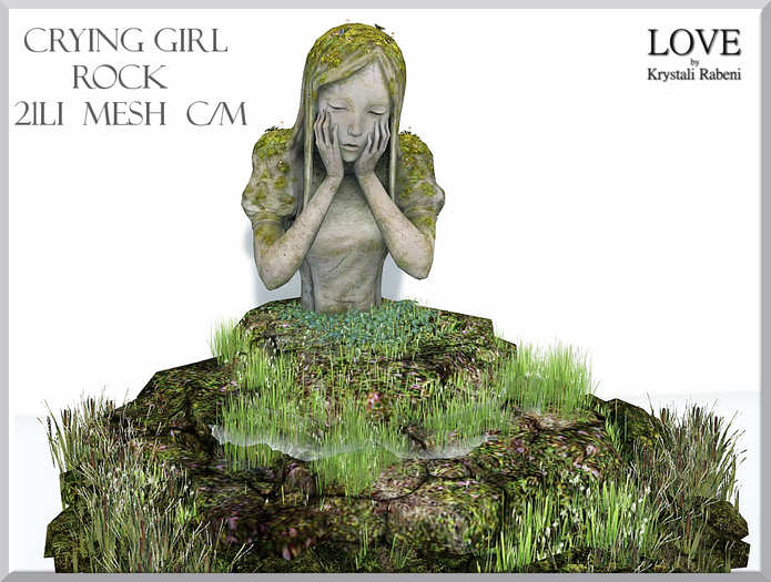 LOVE - CRYING GIRL ROCKS - GARDEN DECOR