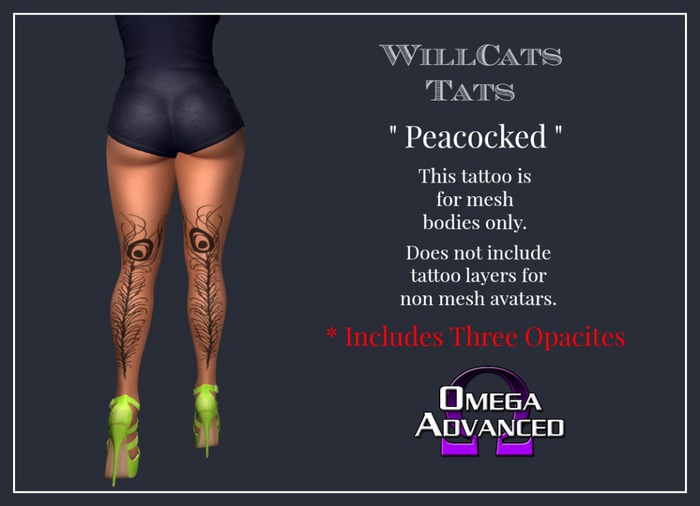Peacocked Leg Tattoo