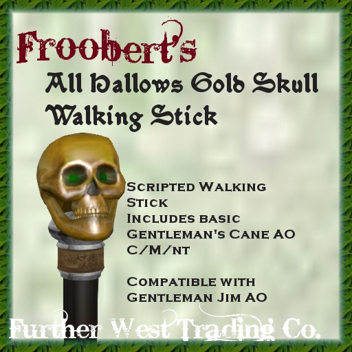 @DF@ Gold Skull Cane All Hallows M/C/NT
