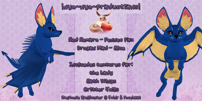  !N~N~P! Red Remora Fennec Fox - Dragon Blue *Hud Box* 