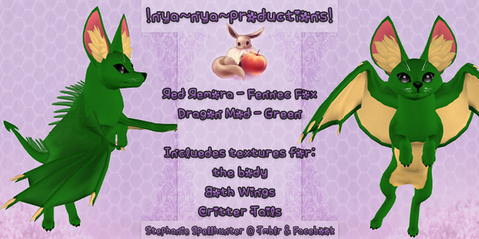 !N~N~P! Red Remora Fennec Fox - Dragon Green *Hud Box*