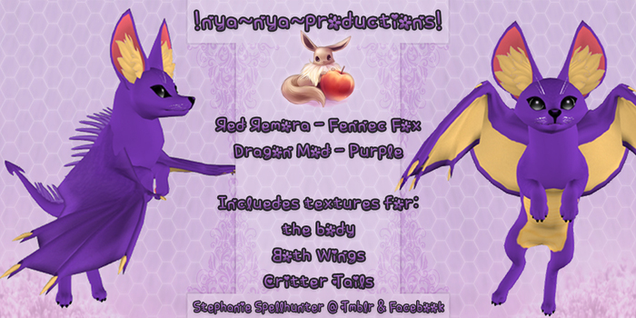 !N~N~P! Red Remora Fennec Fox - Dragon Purple *Hud Box*