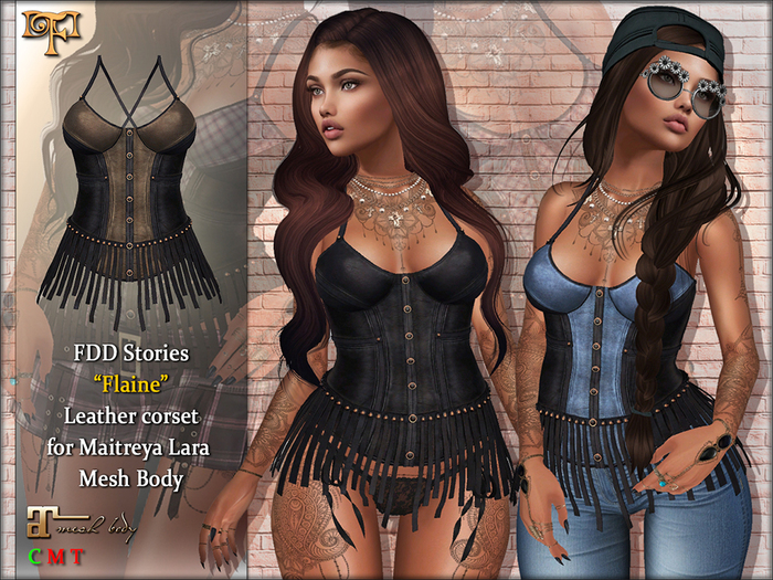 FDD Leather Corset *Flaine* Black