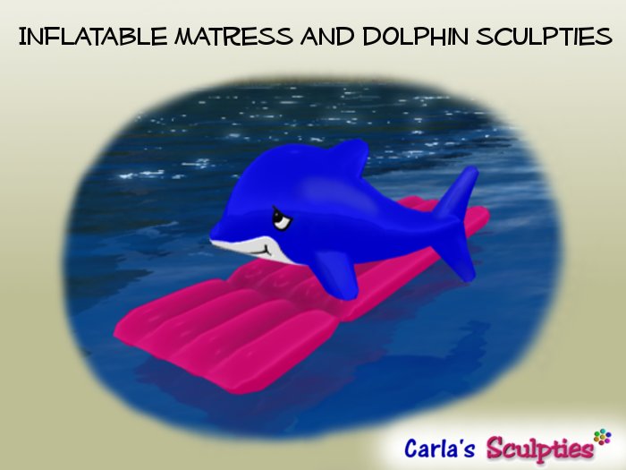 Inflatable dolphin and matress sculpties - beach sculpts for builders