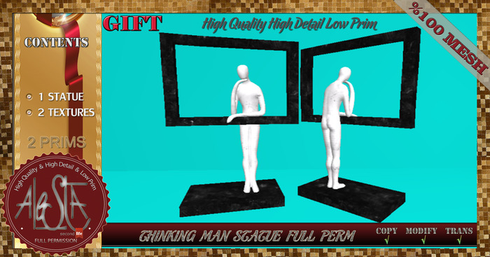 ALESTA << GIFT Mesh Thinking Man Statue Full Perm