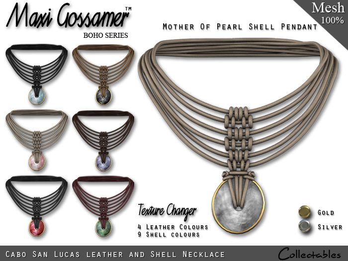 MG - Necklace - Cabo San Lucas Leather and Shell