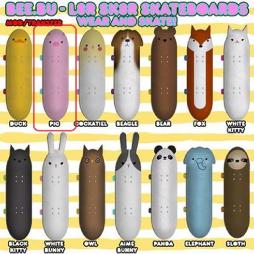 Bee.Bu - L8r Sk8r - Pig (Wear!) Skateboard