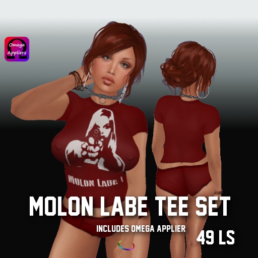Ladies Red Molon Labe Tee Set W-Omega Applier