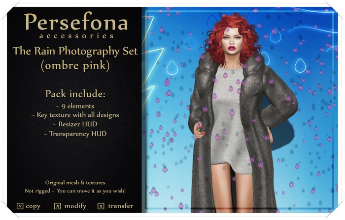 Persefona The Rain Photography Set (ombre pink)