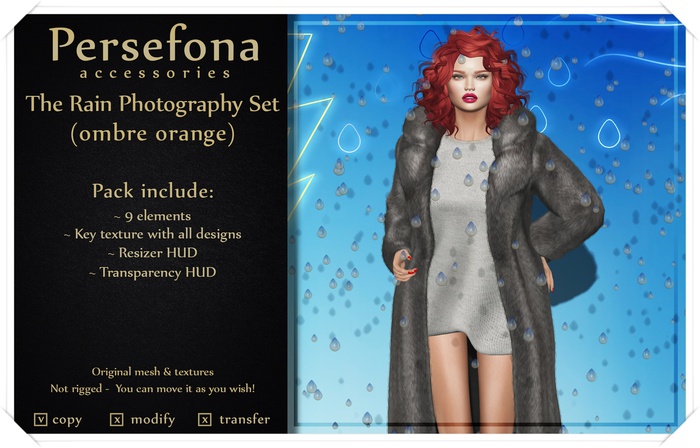 Persefona The Rain Photography Set (ombre orange)