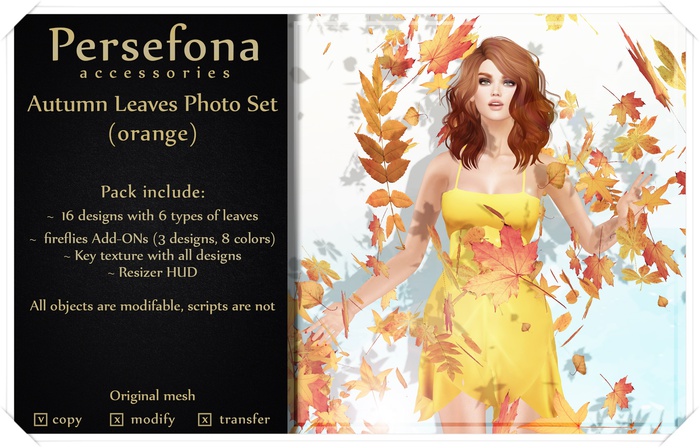Persefona Autumn Leaves Photo Set (orange)
