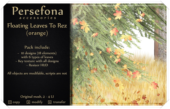 Persefona Floating Leaves to rez (orange)
