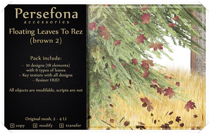Persefona Floating Leaves (brown 2)