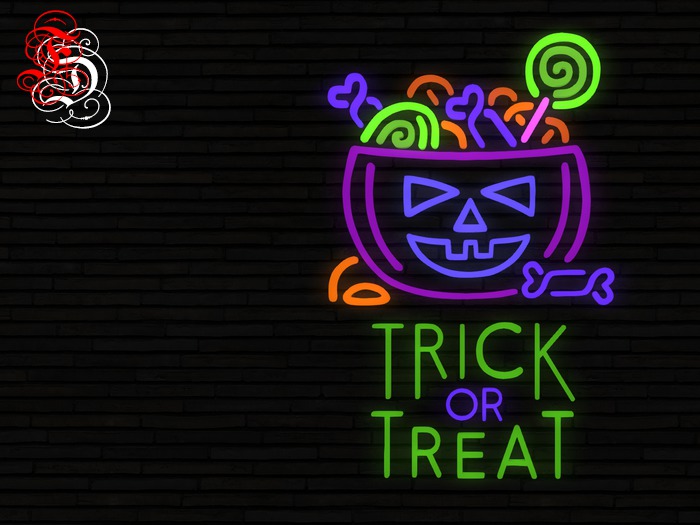 Frosensum ~ HALLOWEEN - NEON TRICK OR TREAT SIGN DEMO