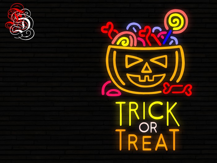 Frosensum ~ HALLOWEEN - NEON TRICK OR TREAT SIGN