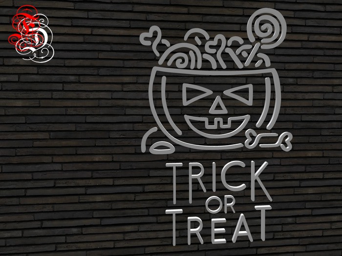 Frosensum ~ HALLOWEEN - NEON TRICK OR TREAT SIGN FULLPERM