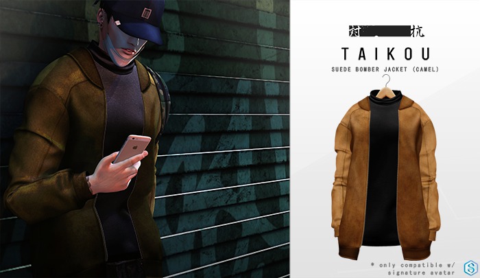 taikou / suede bomber jacket (camel)
