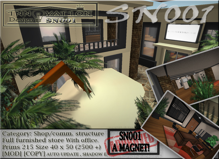 SN001 Full furnished store / shop - commercial structure 1NNOVAT1ON 