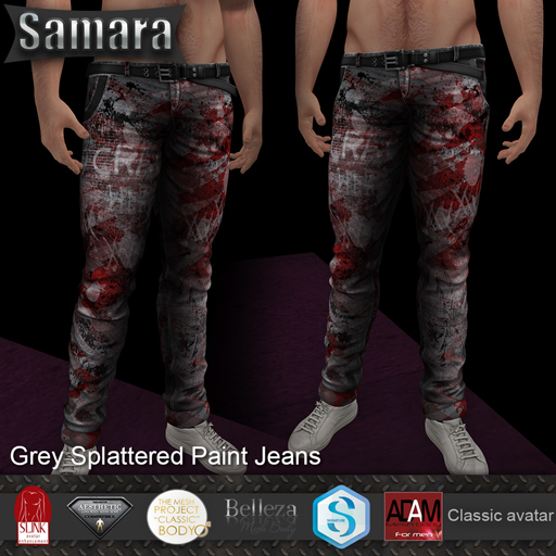 *Samara*Grey Splattered Paint Jeans