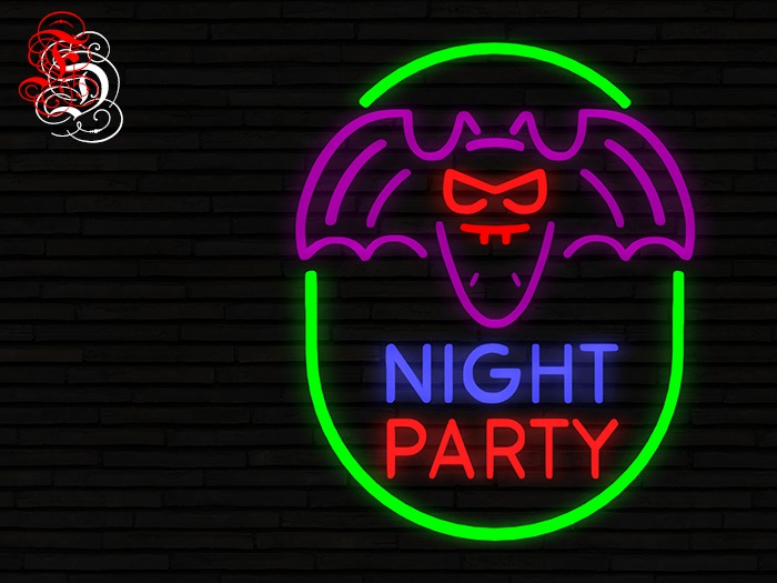 Frosensum ~ HALLOWEEN - NEON BAT PARTY SIGN DEMO
