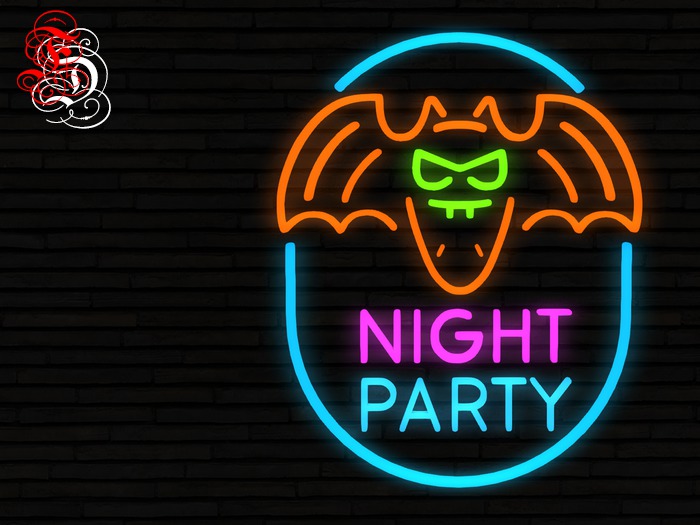 Frosensum ~ HALLOWEEN - NEON BAT PARTY SIGN