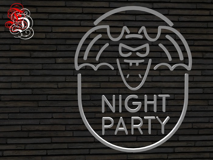 Frosensum ~ HALLOWEEN - NEON BAT PARTY SIGN FULLPERM