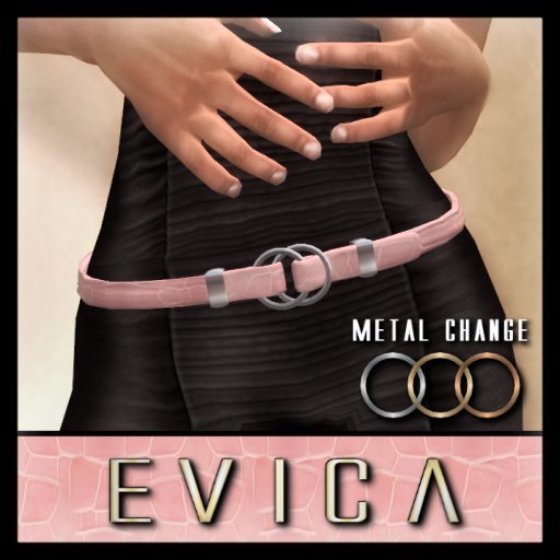 EVICA - Looped Ring Belt - Pink Croc Skin