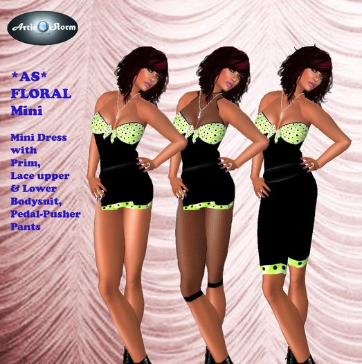 *AS Floral Green & White