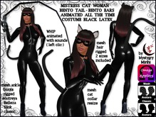 Mistress cat woman latex, bento tail, bento ears, hair mesh rigged, boots, whip animated with sound