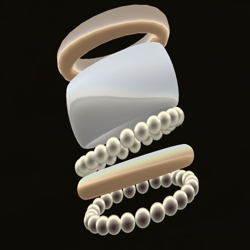 White & Pearls Bracelet 5 ~ #7