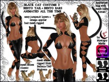 Black cat costume 3 bento ears and tail hair shoes kitten