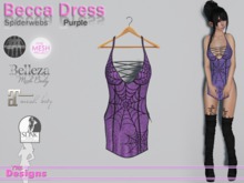 Becca Dress Spiderwebs Purple