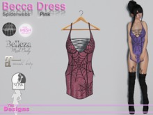 Becca Dress Spiderwebs Pink