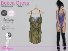 Becca Dress Spiderwebs Gold