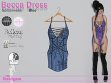 Becca Dress Spiderwebs Blue
