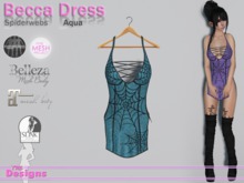 Becca Dress Spiderwebs Aqua