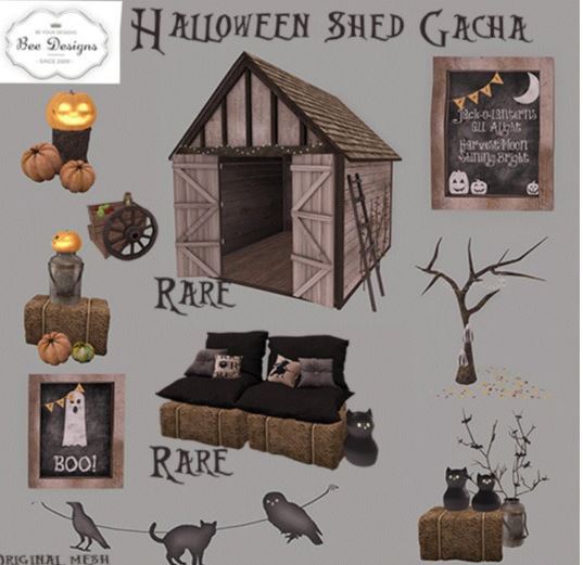 .:Bee Designs:. halloween Shed Gacha Crates