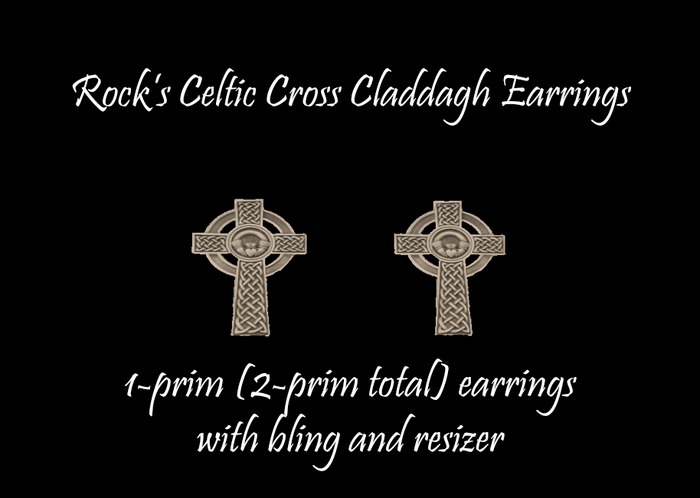 Rock's Celtic Cross Claddagh Earrings (Boxed)