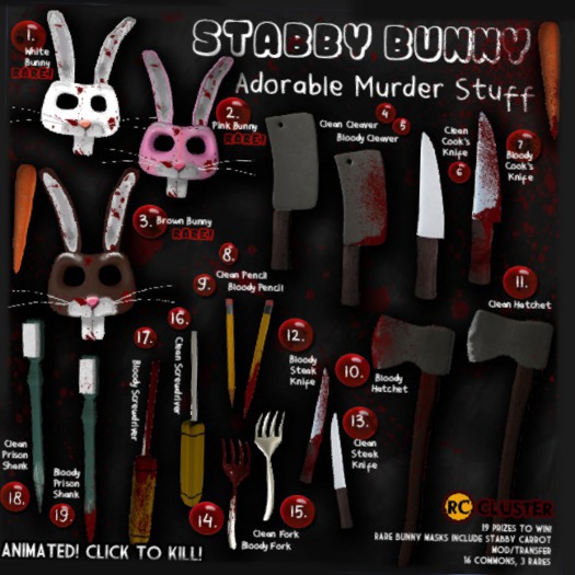 -RC- Stabby Bunny (Pink) Box RARE