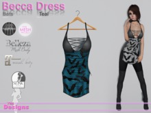 Becca Dress Bats Teal