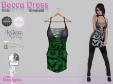 Becca Dress Bats Emerald