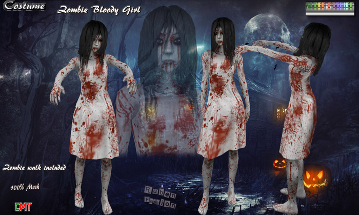 R.F. - Costume - Zombie Bloody Girl Mesh Complete Avatar - box