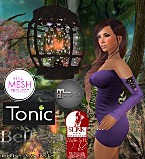 .::Princess Keyz::. Tunic Dress w/ Lace HUD ~ Lavender
